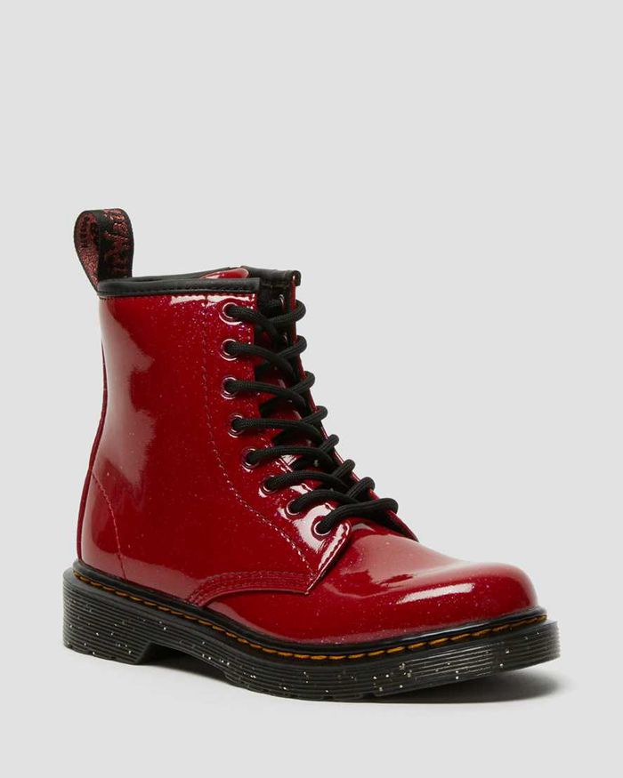 Dr Martens Kids Junior 1460 Glitter Lace Up Boots Red - 79128LQSI